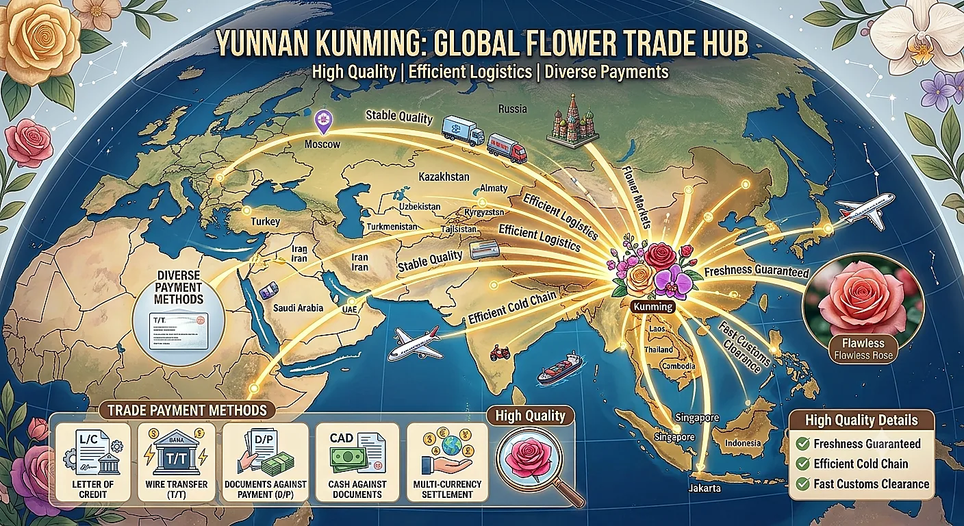 Customized fresh flower packing for export buyers