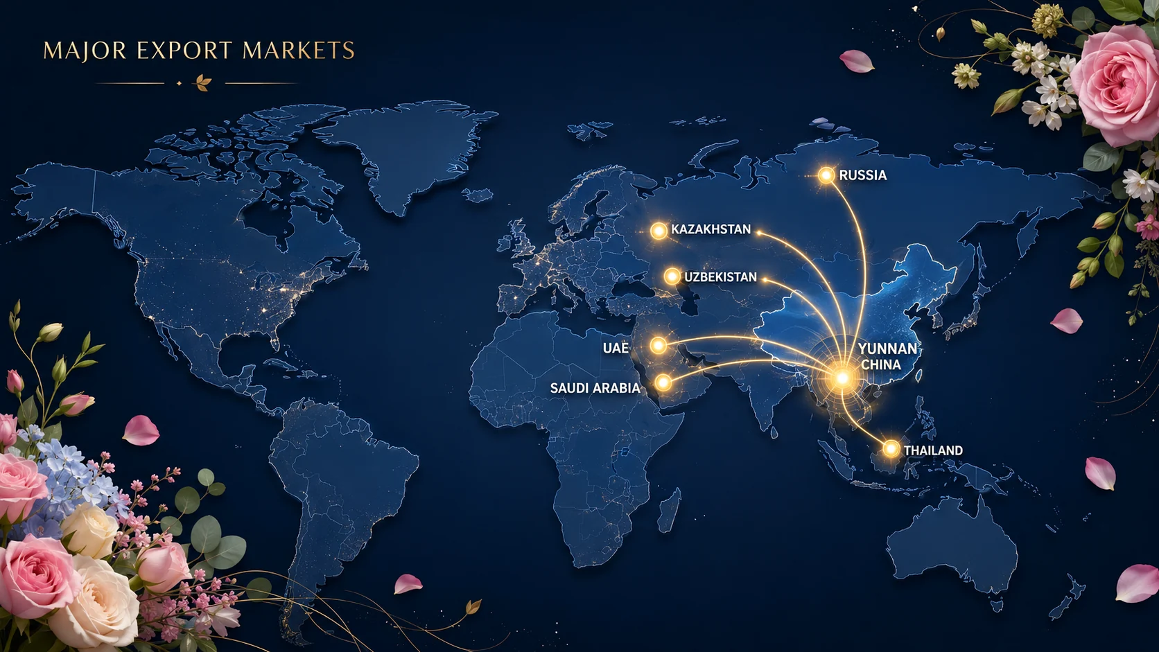 Union Bloom major export markets map